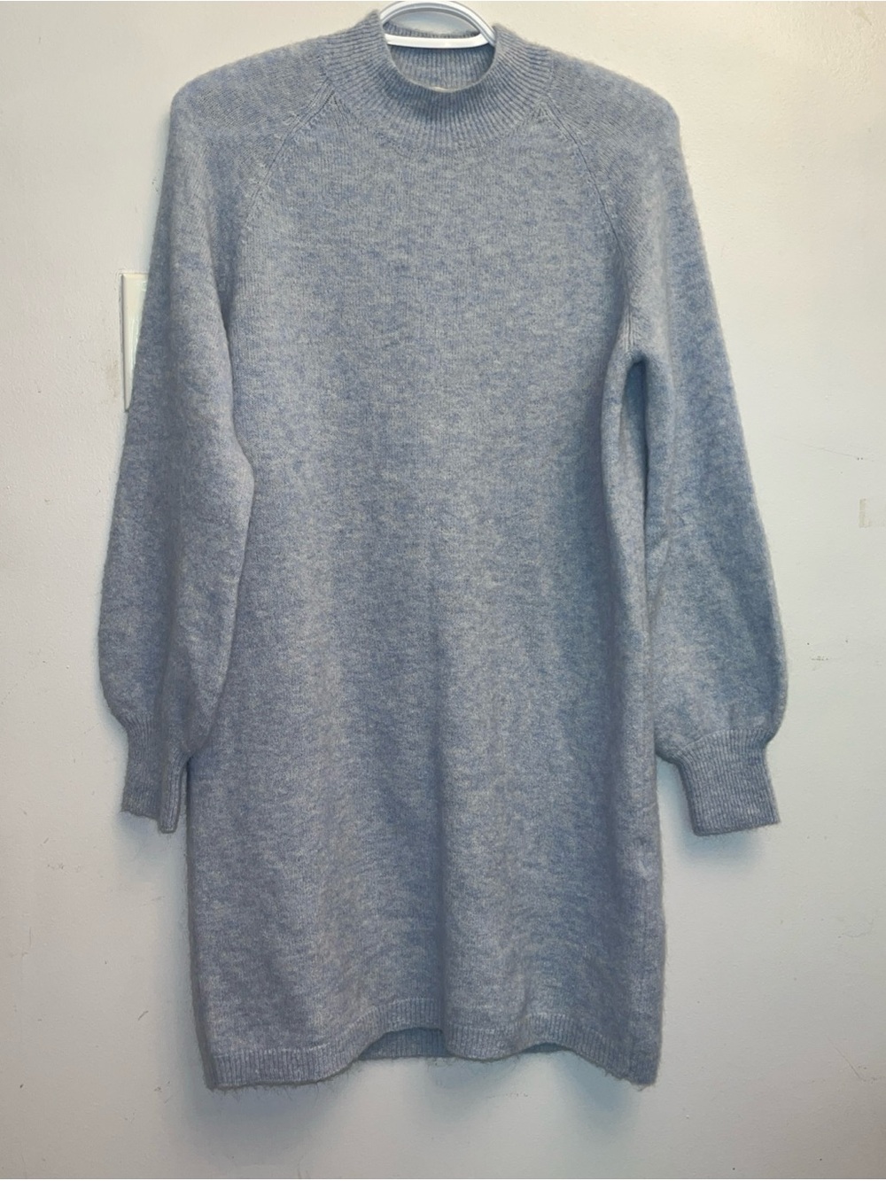 Sezane Soft Heathered Blue Knit Sweater
